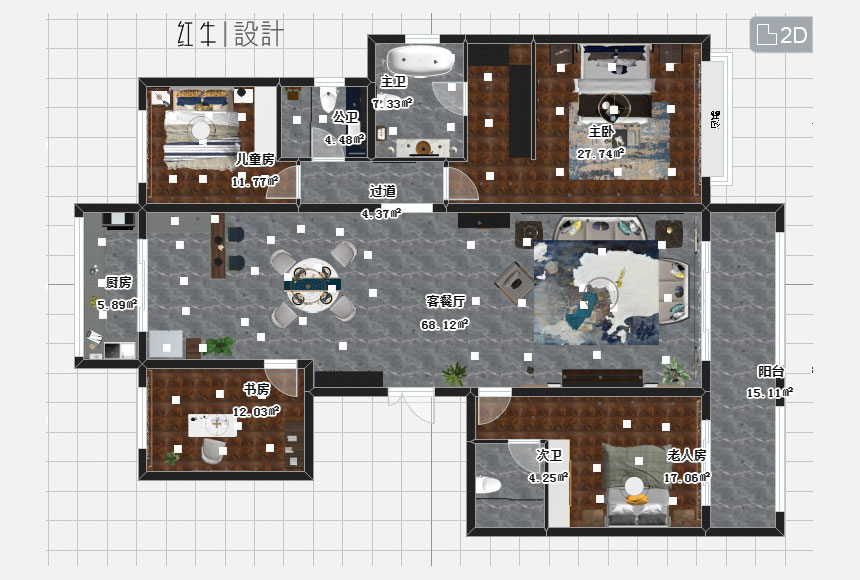 水印860x580_蔡成昊_南京中冶盛世濱（bīn）江175㎡現代風格裝修_2D