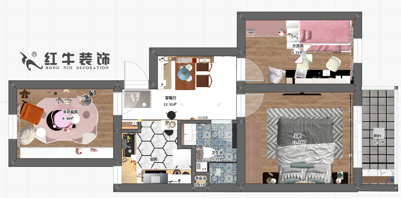 蔣琛_銀城（chéng）花園147-302-70㎡-混搭風格00彩平（píng）圖