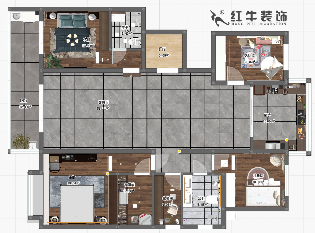 蔣琛_中冶錦繡華府中苑2-1101-178㎡-新中式（shì）風格00彩平圖