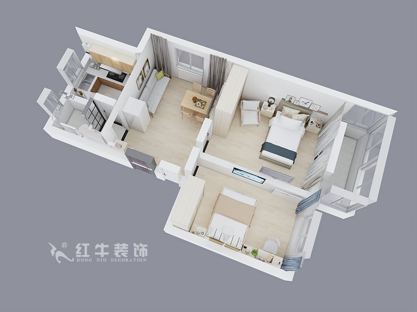 餘瑋_新（xīn）莊53號11-201-93㎡-現代風格_2室2廳1衛（舊房改造）_定製家￥110061_全包11