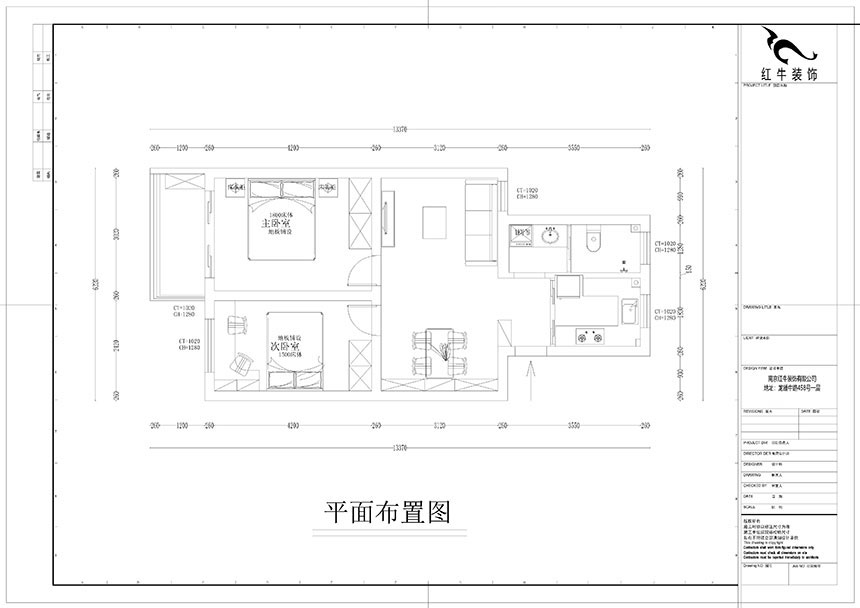 孟憲濤｜雨花村（cūn）12-606-70㎡-現（xiàn）代風（fēng）格｜2室1廳（tīng）1衛｜二（èr）手房裝修｜成品家￥91000｜全包9萬｜00_02平麵布置圖