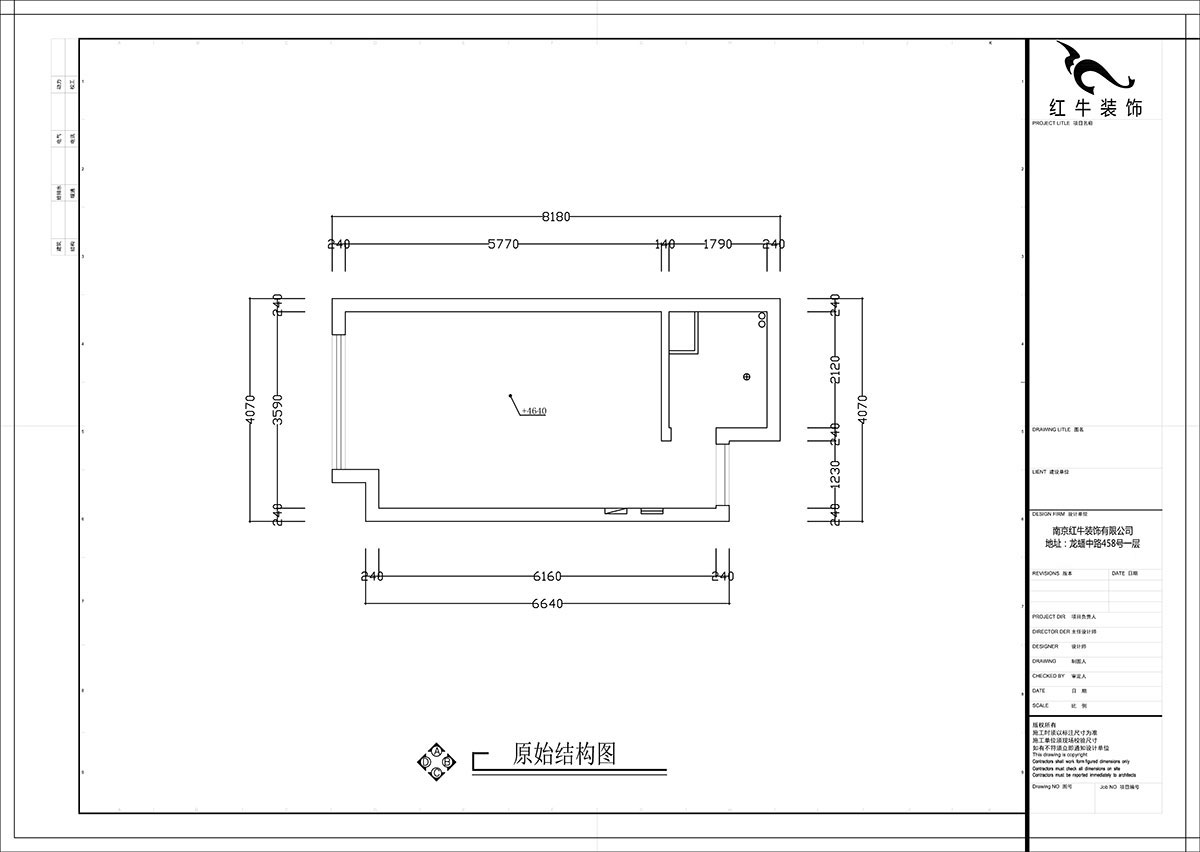 張智猿｜海賦尚（shàng）城6-508-40㎡挑高-現代簡約（yuē）風（fēng）格｜1室1廳1衛｜新房裝修｜定製家￥100000｜全包11萬｜00_01原始結構圖