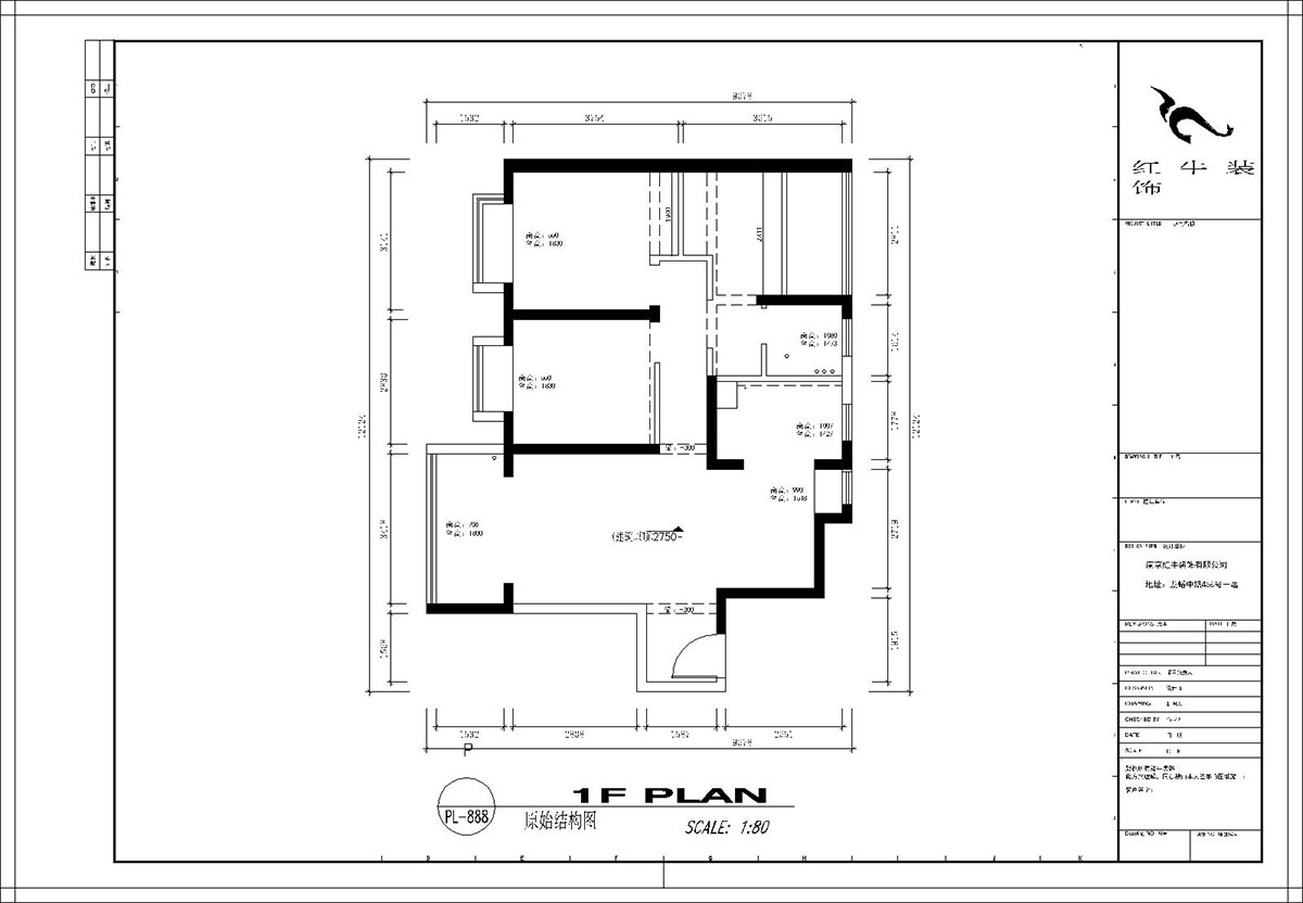 顧娟｜榮盛雋峰18-2404-102㎡-現代風格｜3室2廳1衛｜新房裝修｜定製家￥139500｜全包13萬｜00_01原始結構（gòu）圖