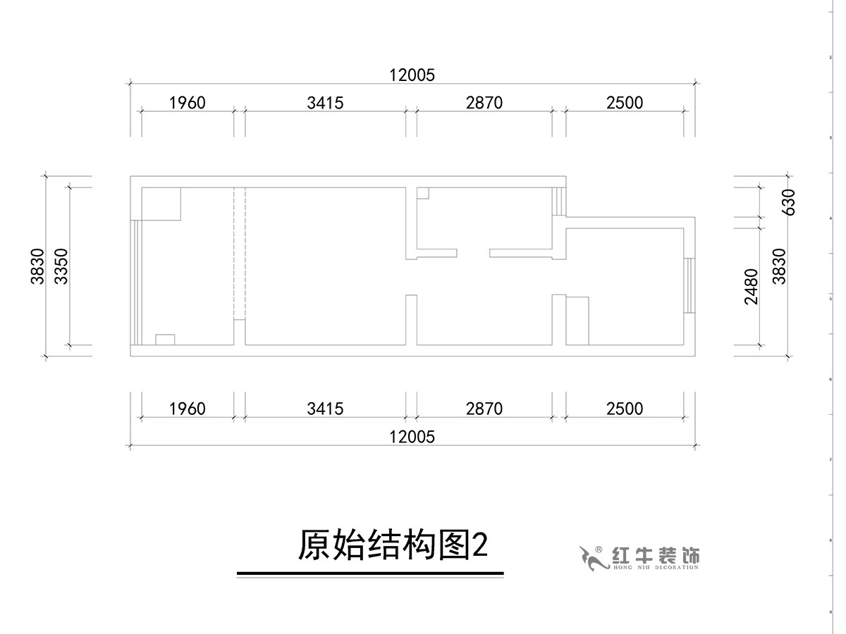 朱彥｜萬（wàn）科金色裏程8-706-70㎡-簡歐風格｜複式35+35㎡｜2室2廳1衛｜定（dìng）製家￥120000｜全包12萬｜00_02原始結構圖2