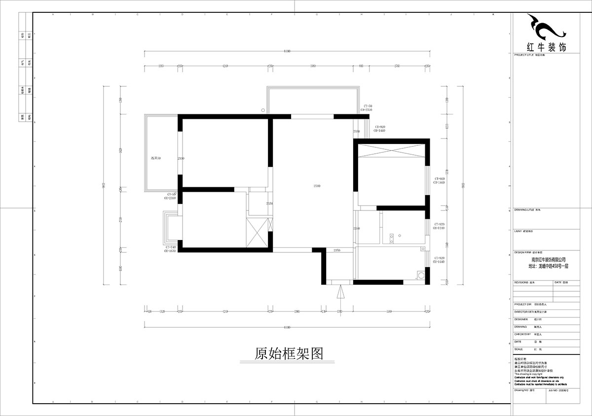 孟憲濤｜七彩星城2-2406-120㎡-簡約風格｜3室1廳（tīng）1衛（wèi）｜老房裝修｜定製家￥160000｜全包16萬（wàn）｜00_01原始框架圖（tú）