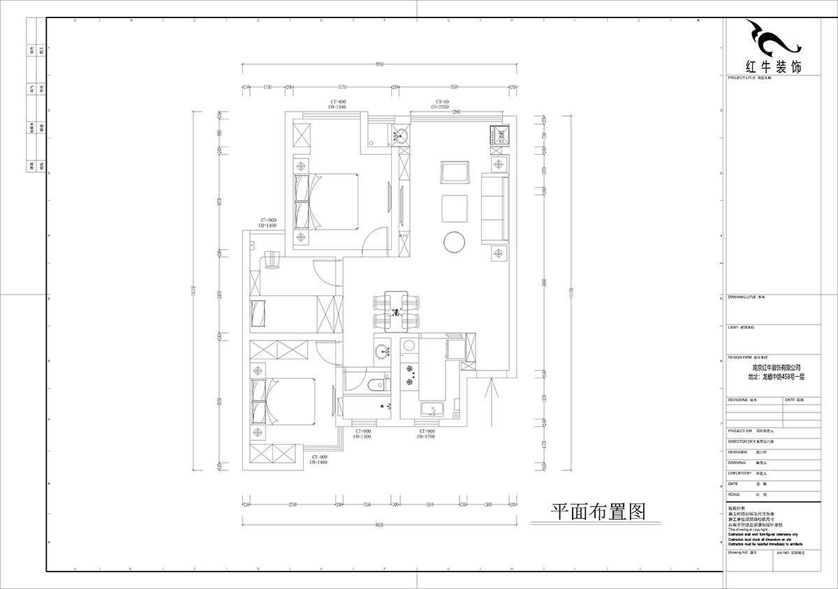 孟憲濤｜旭日愛上城星島園5-203-90㎡-簡約風格（gé）｜3室1廳1衛｜老房（fáng）裝修｜定製家｜全包14萬｜00_02平麵布（bù）置圖