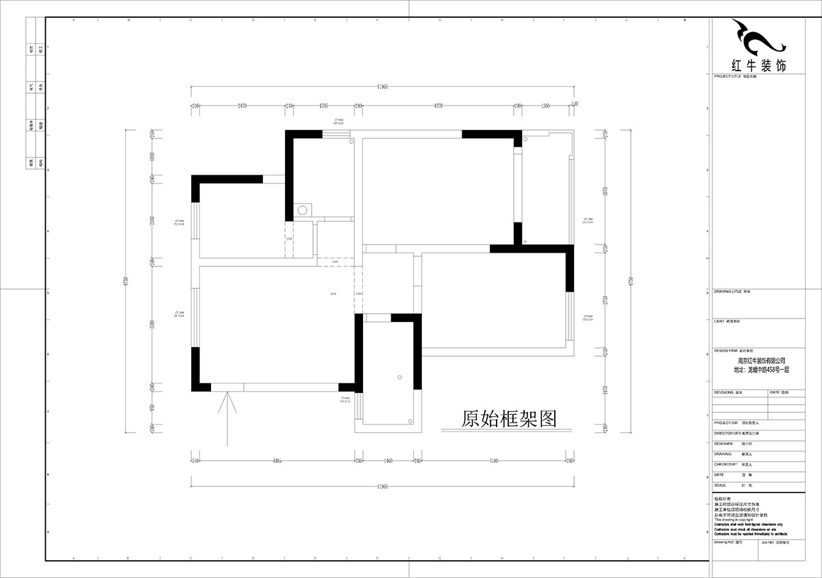 孟憲濤｜花崗幸福（fú）城玉蘭園（yuán）10-201-90㎡-現代（dài）簡約風格｜3室1廳1衛｜老房裝修｜定製家（jiā）｜全包13萬｜00_01原始框（kuàng）架圖