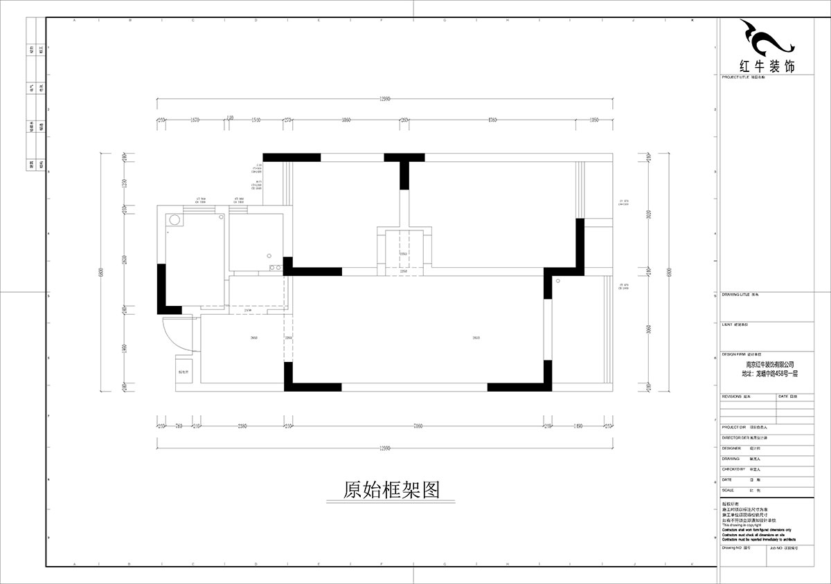 孟憲（xiàn）濤｜紫楊佳園2-505-85㎡-現代簡約風格｜2室2廳1衛｜老房裝修｜定製家｜全包12萬｜00_01原始框架圖