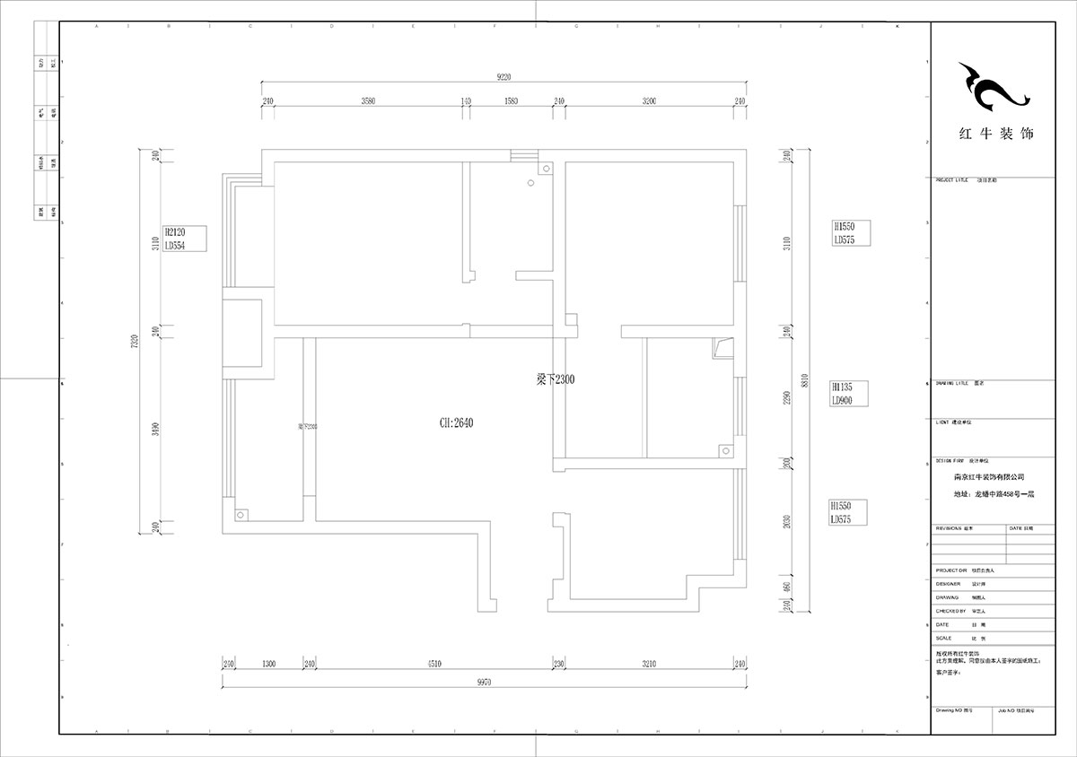 陸利民｜文墨花（huā）苑10-909-87㎡-現代風格｜3室2廳1衛｜舊房裝修｜定製家｜全包12萬｜00_01原始結構圖